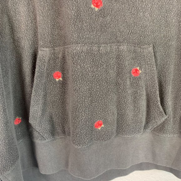 🟣 VICTORIA SECRET PINK Size Large Grey Kangaroo Pocket Hoodie Rose Sweatshirt - Picture 4 of 7
